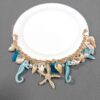 Wholesale Trendy Bohemian Ocean Style Bracelet with Starfish, Shell, and Pearl Bag Chain and Shoe Chain