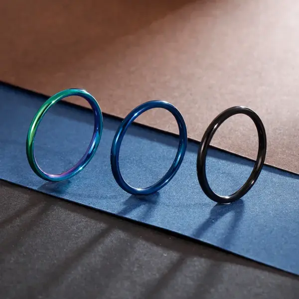 Wholesale Jewelry Fashion Round Titanium Steel 18K Gold Plated Polishing Stainless Steel Rings