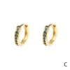 Wholesale Fashion Round Gold Plated Copper Zircon Hoop Earrings