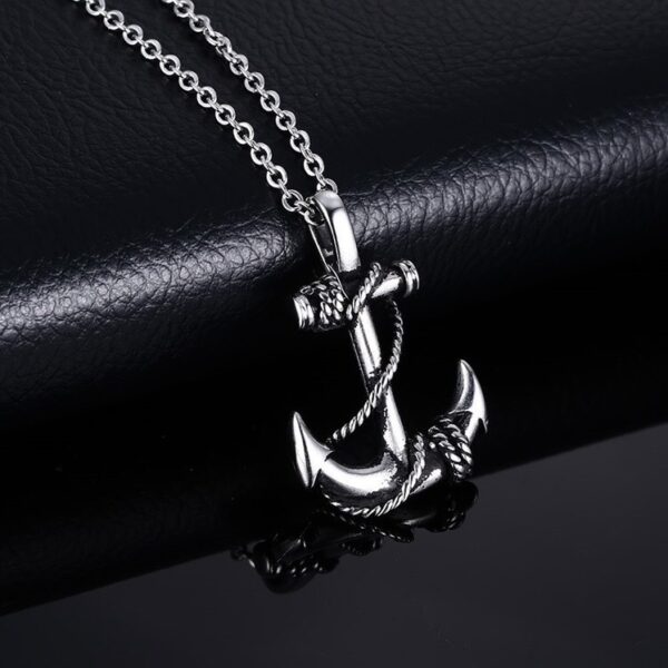 oly-b68ba69542fe37b4562a0a437f51aa52 Wholesale 2023 European and American Jewelry Caribbean Pirate Ship Anchor Necklace Vintage Best Selling Men's Necklace Personalized Fashion Jewelry