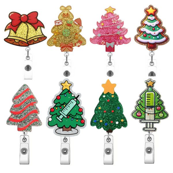 Wholesale Acrylic Christmas Cartoon Badge Clip Christmas Tree Clip