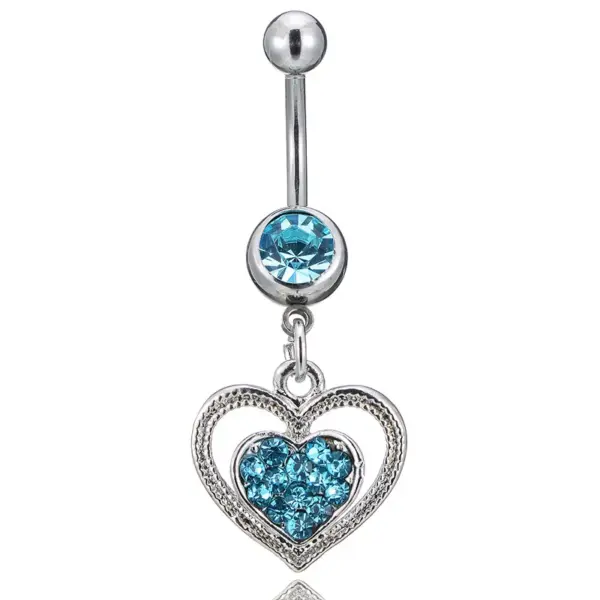 Wholesale Fashion Heart Rhinestone Belly Ring