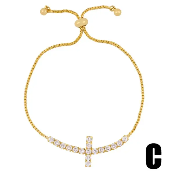 Alloy Plating Heart Artificial Gemstones Copper Bracelets