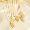 Wholesale Jewelry Sweet Letter 304 Stainless Steel Diamond Polishing Plating Inlay Cable Chain Necklace