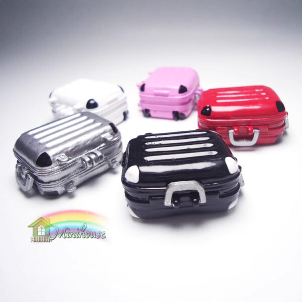 Wholesale 1:12 doll house accessories dollhouse mini alloy luggage suitcase model simulation life scene