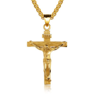 Gold cross + electroplated chain