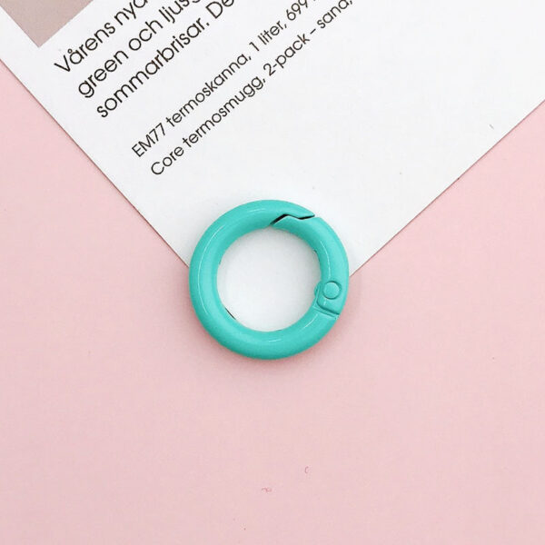 oly-b6a5335758e5189acd952d20494e244d Wholesale Yi Lian New 20mm Spring Ring diy Jewelry Accessories Candy Color Baking Paint Open Ring Color Key Spring Buckle