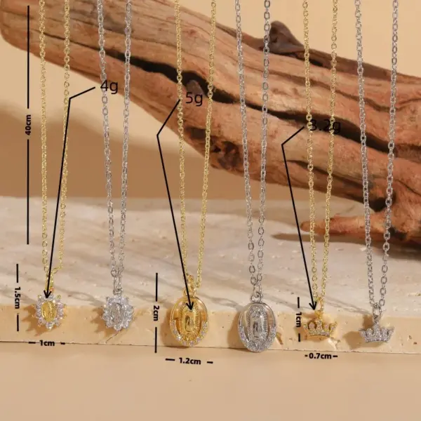 Wholesale Cute Simple Style Commute Human Crown Copper 14k Gold Plated White Gold Plated Zircon Pendant Necklace In Bulk