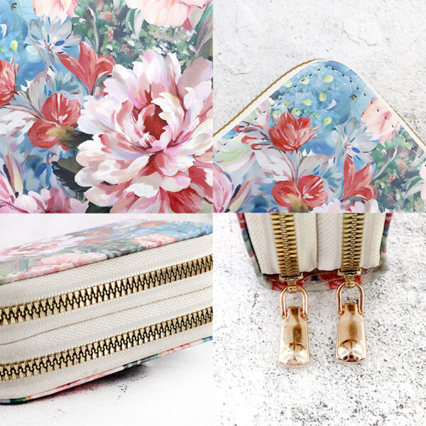 Wholesale Double Zipper Card Holder Coin Purse Wallets