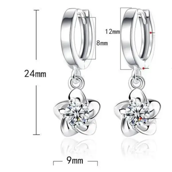 Wholesale Fashion Flower Copper Plating Inlay Zircon Drop Earrings 1 Pair