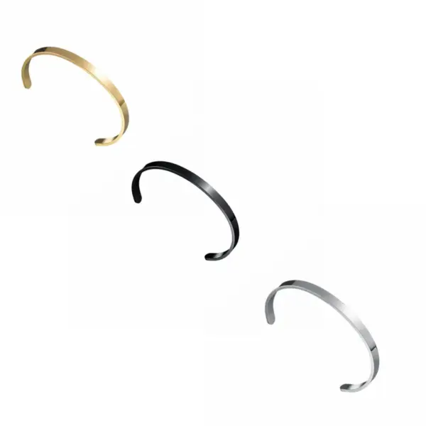 PVD Coated Gold Plated Solid Color 201 Stainless Steel Simple Style Cuff Bracelets