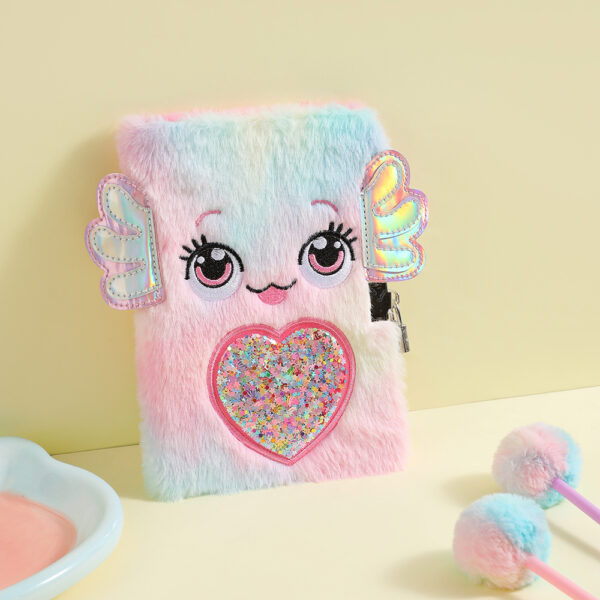 Wholesale Cartoon plush notebook with a giant fish and a lock