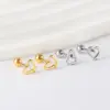 1 Pair Simple Style Solid Color Inlay Stainless Steel Rhinestones Ear Studs