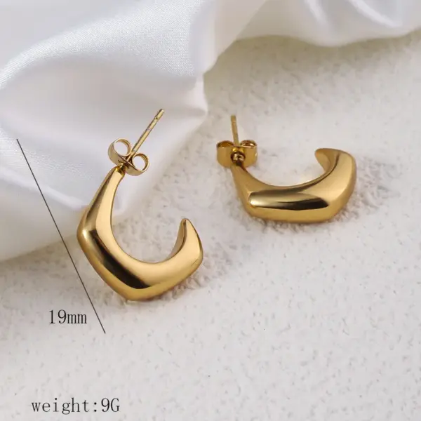 1 Pair Simple Style Commute Geometric Heart Shape Plating Titanium Steel Drop Earrings Earrings Ear Studs