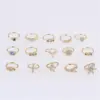 Wholesale Simple Style Round Heart Shape Flower Metal Plating Inlay Zircon Nose Ring 1 Piece