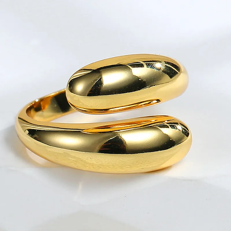 Wholesale Simple Style Classic Style Commute Solid Color Copper 18k Gold Plated Rose Gold Plated White Gold Plated Open Rings In Bulk