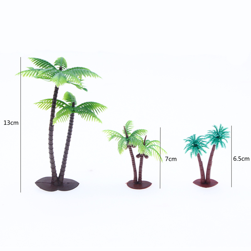 Wholesale Mini Beach Ocean nut Tree Miniature Model Micro Landscape Architecture Sand Table Props Baking Cake Ornaments