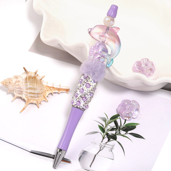 Wholesale Translucent sequins five petal flower beaded UV color plated acrylic flower beads diy mobile phone chain keychain loose beads