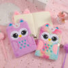 Wholesale Cartoon plush notebook with cute big eyes embroidery and lock