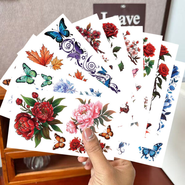 Wholesale Cross-border new rich flower tattoo waterproof party gift funny fun face stickers cross-border
