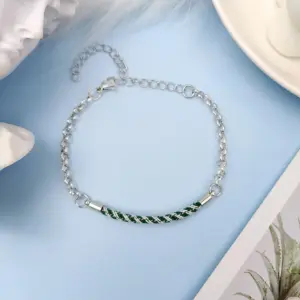 O-Ring Chain Milan Rope Green and / White