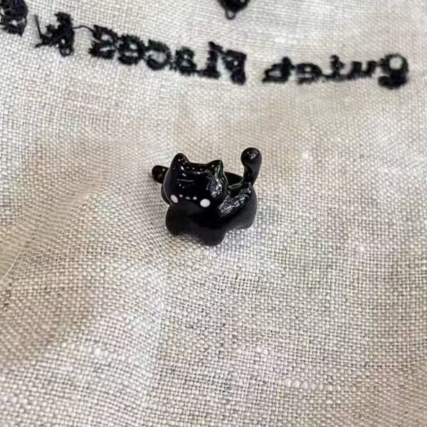 Wholesale Cute fun cute black kitten ear clip 2024 new small exquisite earrings student personality all-match earrings