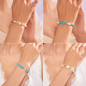 oly-b6d12dc64f697bf38e8950e154a4c18b Wholesale European and American Cross-border Bohemian Hand-woven Bracelet Ins Marine Series Starfish Conch Turquoise Pull Hand Rope