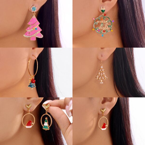 oly-b6d5aacb9c10cec6ccedf59ada5d1039 Wholesale Sweet-style rhinestone Christmas tree earrings