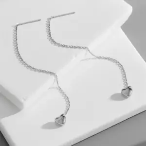 E007 Heart-Shaped Ear Wire, / Steel Color