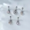 316L Stainless Steel Copper Zircon Belly Rings Heart Shape Waterproof Non Tarnish Surgical Steel Women'S