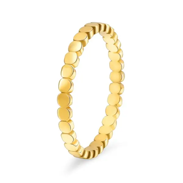 Wholesale Ion Plating (IP) Real Gold Plated 18K Gold Solid Color 304 Stainless Steel Simple Style Waterproof Non Tarnish Rings