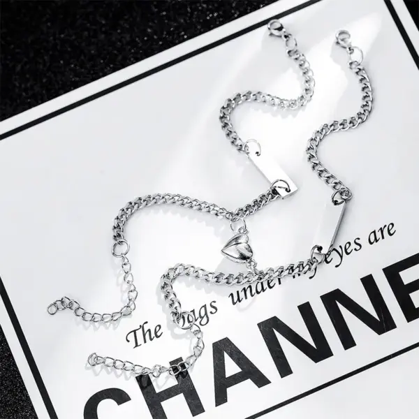 Wholesale Basic Customization Laser Engraving Titanium Steel Cuban Link Chain Curb Chain Bracelets In Bulk