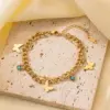 Casual Simple Style Eye Flower Butterfly Titanium Steel Zircon Bracelets In Bulk