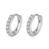 1 Pair Simple Style Shiny Round Plating Inlay Brass Zircon 18K Gold Plated White Gold Plated Hoop Earrings