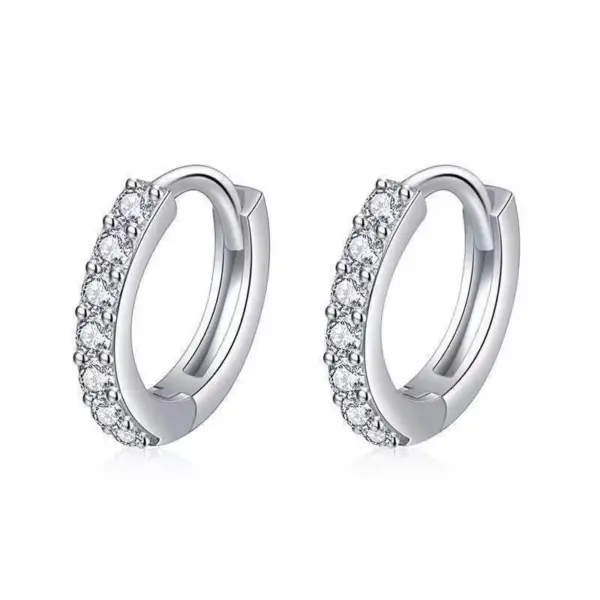1 Pair Simple Style Shiny Round Plating Inlay Brass Zircon 18K Gold Plated White Gold Plated Hoop Earrings