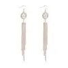 1 Pair Elegant Star Tassel Heart Shape Inlay Alloy Artificial Pearls Rhinestones Glass Earrings