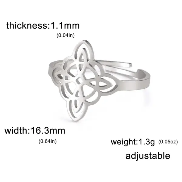 Wholesale Jewelry Simple Style Witches Knot Solid Color 304 Stainless Steel Plating Rings
