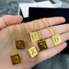 Wholesale CELI Arc de Triomphe small square 26 letter necklace family name square brand European and American pendant light luxury niche design