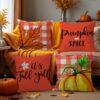 Wholesale Thanksgiving pumpkin pillow linen dirt-resistant breathable seat cushion living room decorative sofa pillow case