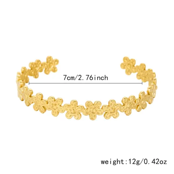 Wholesale 304 Stainless Steel Heart Shape Bow Knot PVD Coated Plated With KC Gold Modern Style Classic Style Commute Gold Bangle
