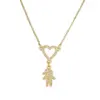 Wholesale Ig Style Simple Style Human Heart Shape Copper Gold Plated Zircon Pendant Necklace In Bulk
