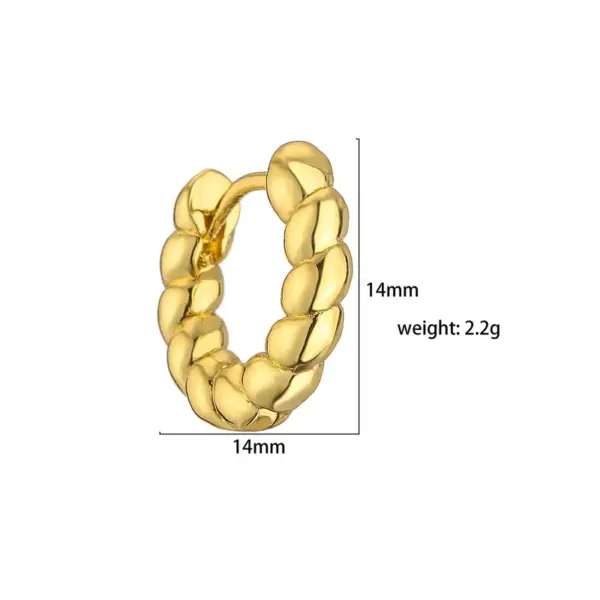 Wholesale 1 Pair Fashion Twist Plating Copper Gold Plated Earrings