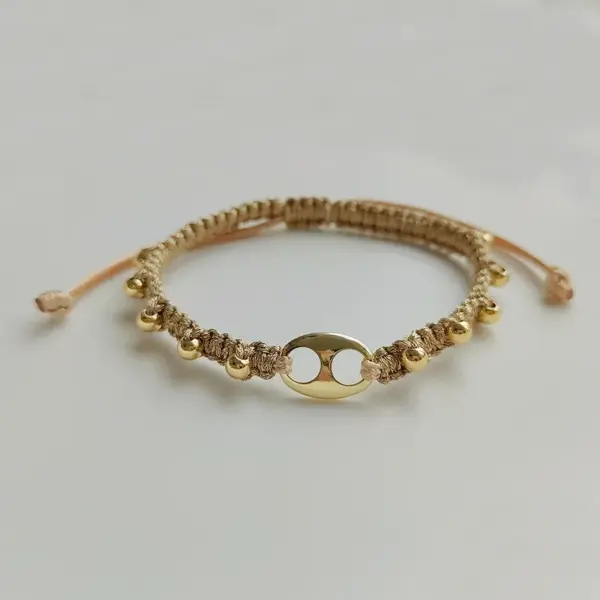 Fashion Geometric Natural Freshwater Pearl Copper Knitting Bracelets