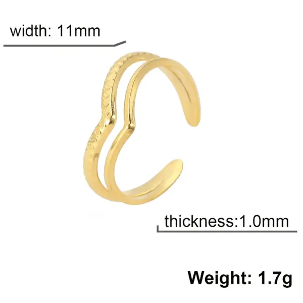 PVD Coated Real Gold Plated Flower 304 Stainless Steel Vintage Style Simple Style Waterproof Non Tarnish Rings