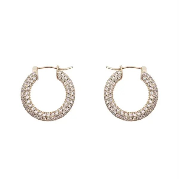 1 Pair Streetwear Solid Color Plating Inlay Copper Zircon Hoop Earrings