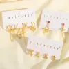 Wholesale 1 Set Elegant Cute Sweet Bow And Arrow Heart Shape Bow Knot Inlay 925 Sterling Silver Copper Zircon 14K Gold Plated Drop Earrings Earrings Ear Studs