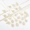 Wholesale Copper 18K Gold Plated Simple Style Classic Style Inlay Letter Letter Shell Zircon Pendant Necklace