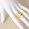 Wholesale Ion Plating (IP) Real Gold Plated 18K Gold Geometric 304 Stainless Steel Elegant Simple Style Streetwear Waterproof Non Tarnish Open Rings