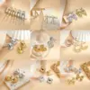 1 Pair Retro Commute Geometric Plating Titanium Steel Ear Studs