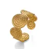 PVD Coated 18K Gold Plated Spiral 304 Stainless Steel Simple Style Waterproof Non Tarnish Open Rings